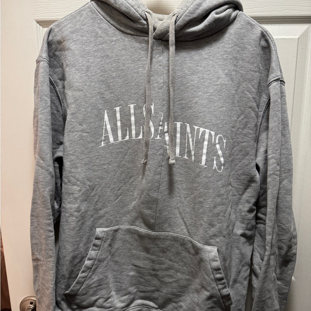 All Saints Charcoal Hoodie for Men